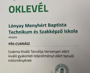 LÓNYAYS DIÁKOK A PÉK-CUKRÁSZ KÉPZÉS ÉLMEZŐNYÉBEN